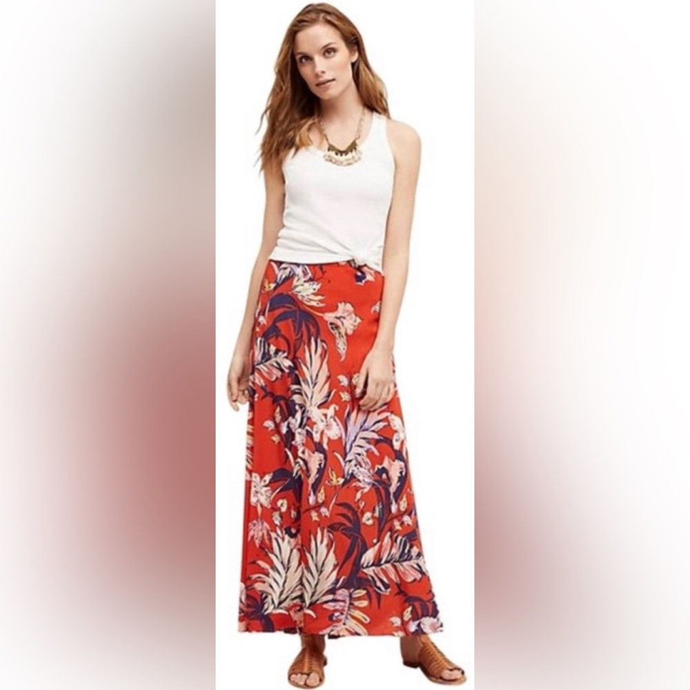 Anthropologie HD in Paris long, floral skirt Size 4